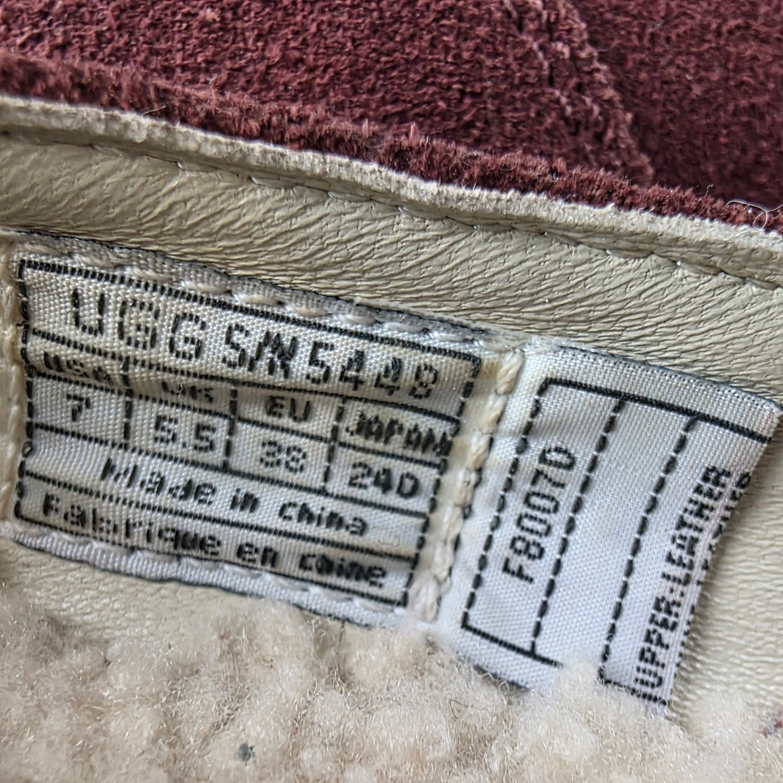 Ugg Australia Burgundy Suede Fringe Wedge Loafers Women's Us 8.5 Eu 39 Like New — image 2 of 6